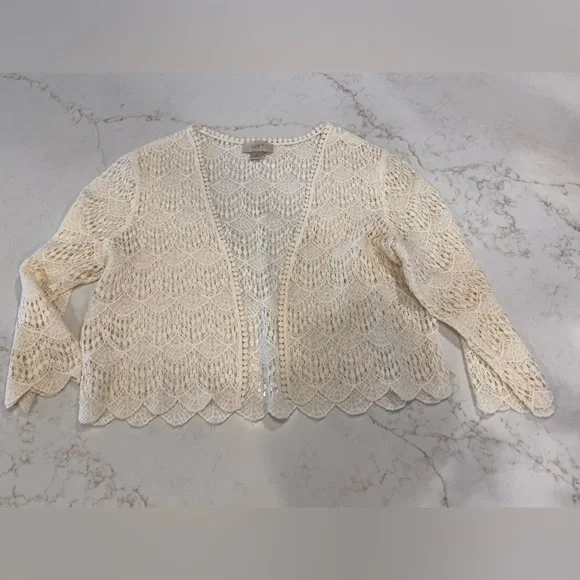Loft Prairecore Medium Cream Lace Shrug - Picture 4 of 6